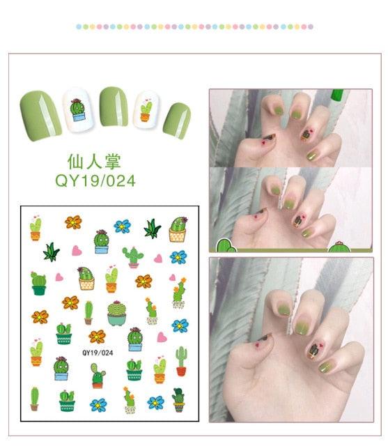 Cartoon Characters Plants Animals Forest Flowers Small Fresh Flowers 3D Nail Stickers Hyuna Style Nail Patch Waterproof Self Adhesive Nail Decals for Nail Art Decoration Including Hearts Stars Letters Bowknot Leaves Flowers Plants Fruits Butterflies