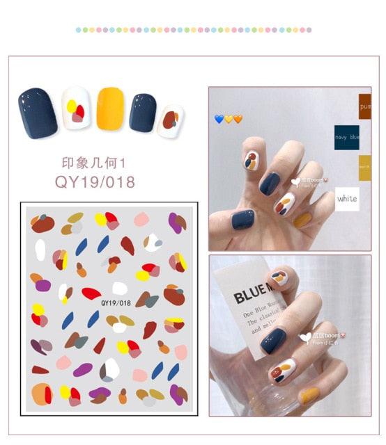 Cartoon Characters Plants Animals Forest Flowers Small Fresh Flowers 3D Nail Stickers Hyuna Style Nail Patch Waterproof Self Adhesive Nail Decals for Nail Art Decoration Including Hearts Stars Letters Bowknot Leaves Flowers Plants Fruits Butterflies