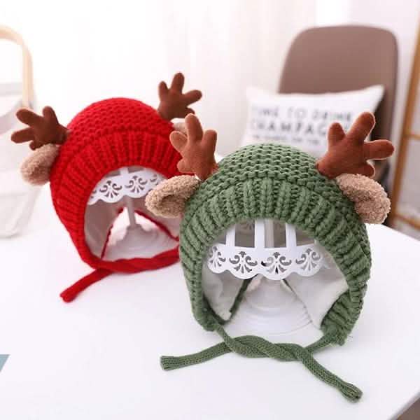 Cartoon Elk Baby Hat Winter Christmas Knitted