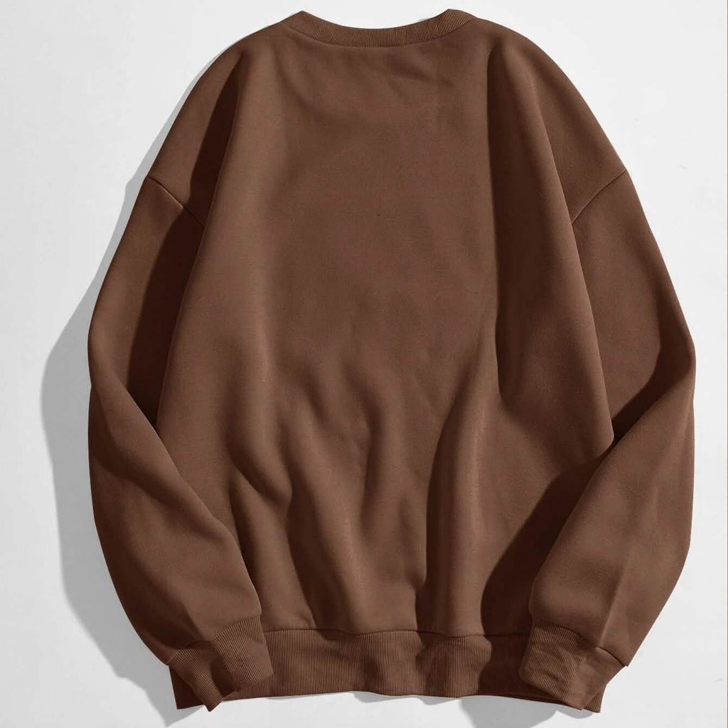 Cartoon Graphic Thermal Lined Oversized Sweatshirt