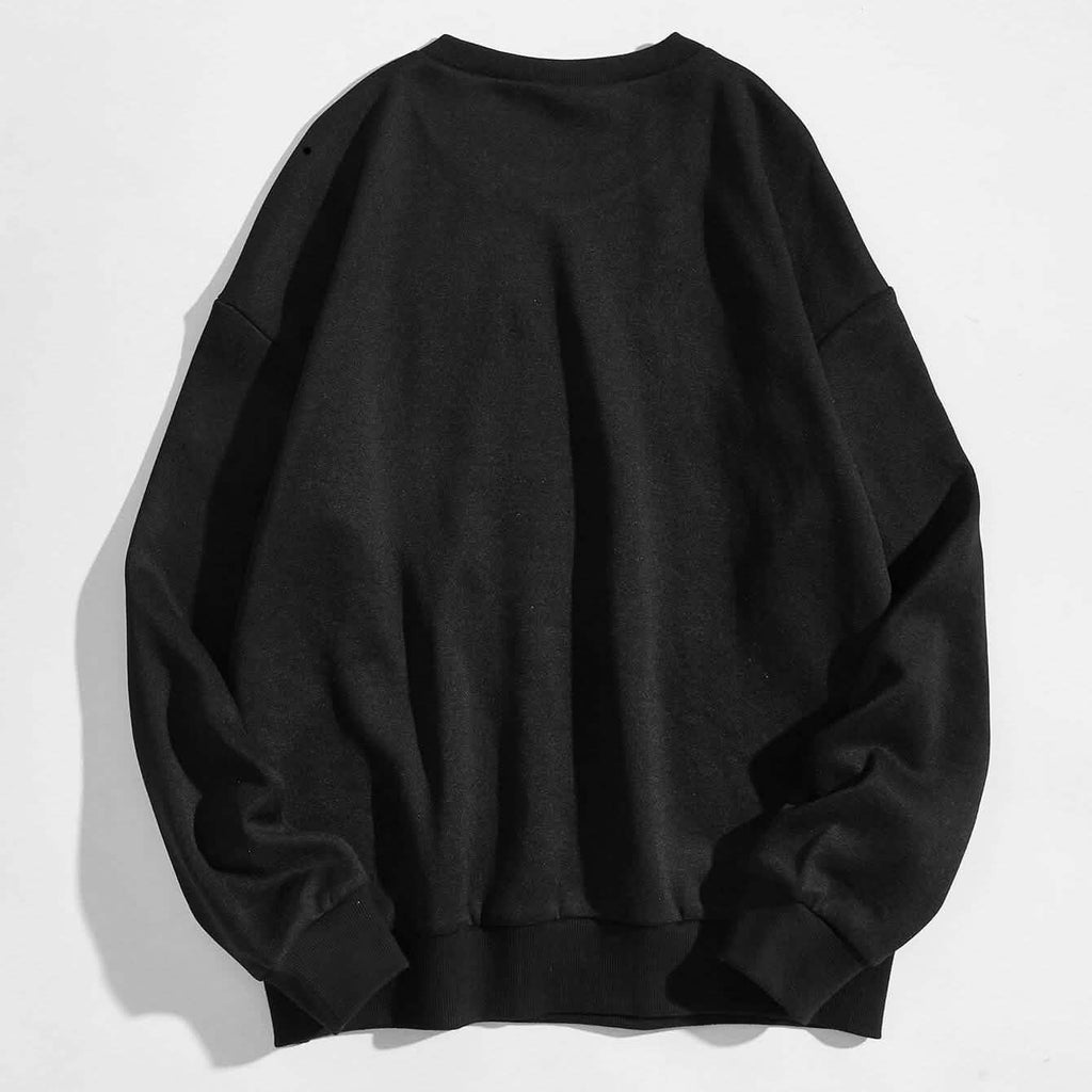 Cartoon Graphic Thermal Lined Oversized Sweatshirt