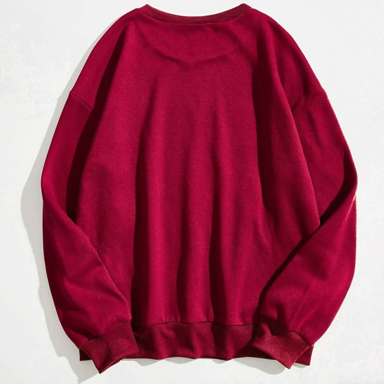 Cartoon Graphic Thermal Lined Oversized Sweatshirt