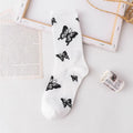 Cartoon socks cute bow print white black calcetines Women's Novelty Socks Crew Fun Funky fall fashion Casual Cotton Dress Socks