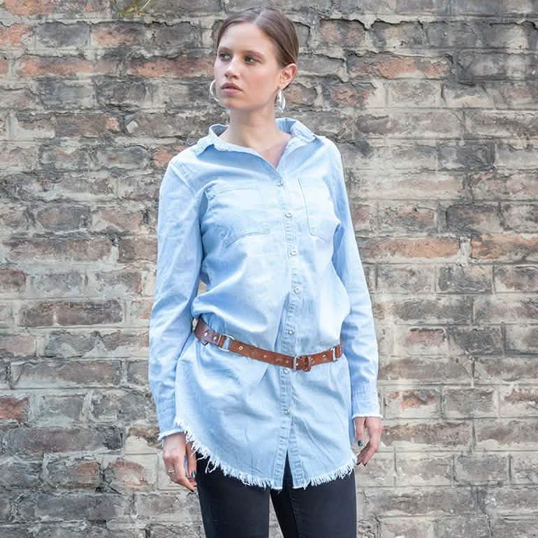 Casual Button Up Denim Shirt