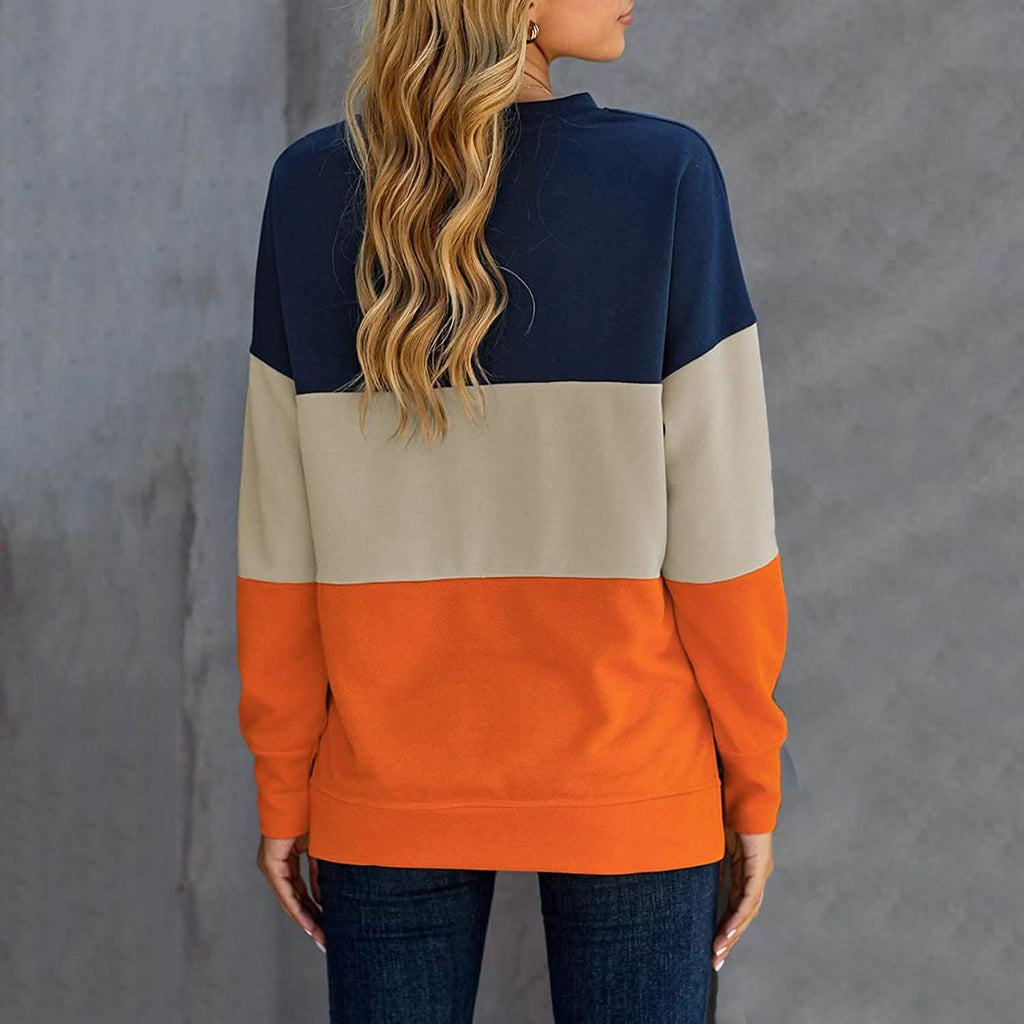Casual Crewneck Tie Dye Sweatshirt Striped Printed Loose Soft Long Sleeve Pullover Tops Shirts