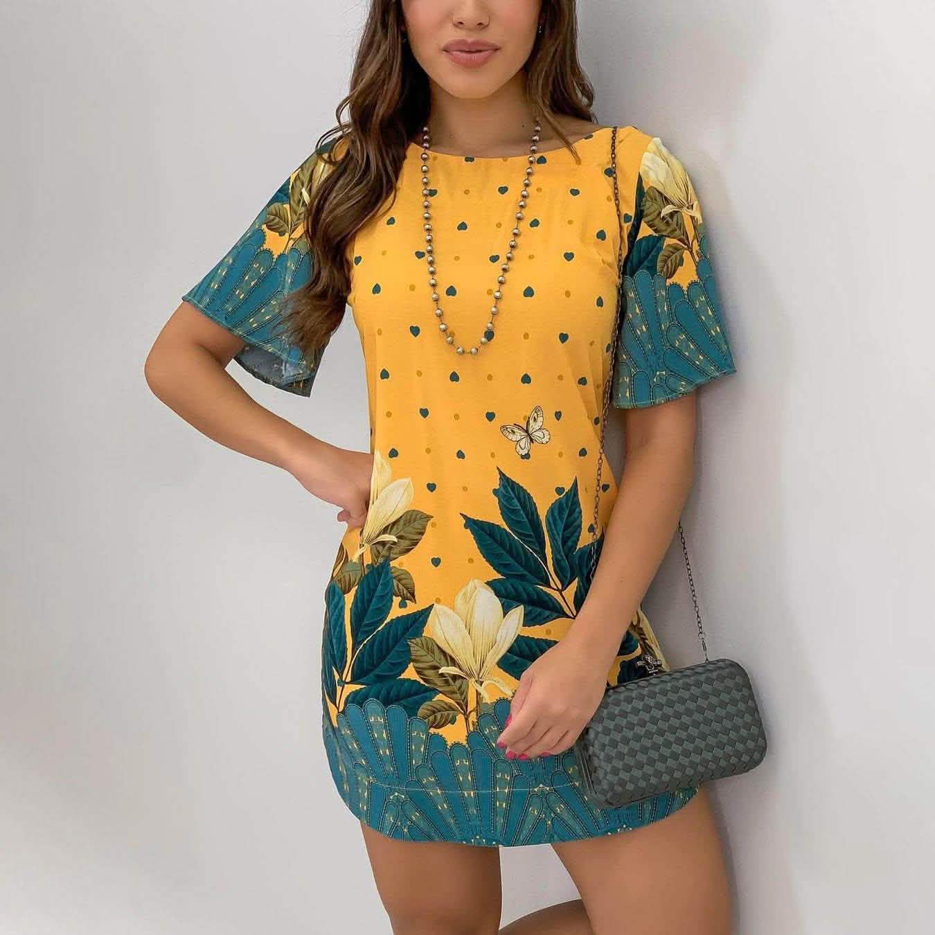 Casual Summer Short Sleeve Dress For Women