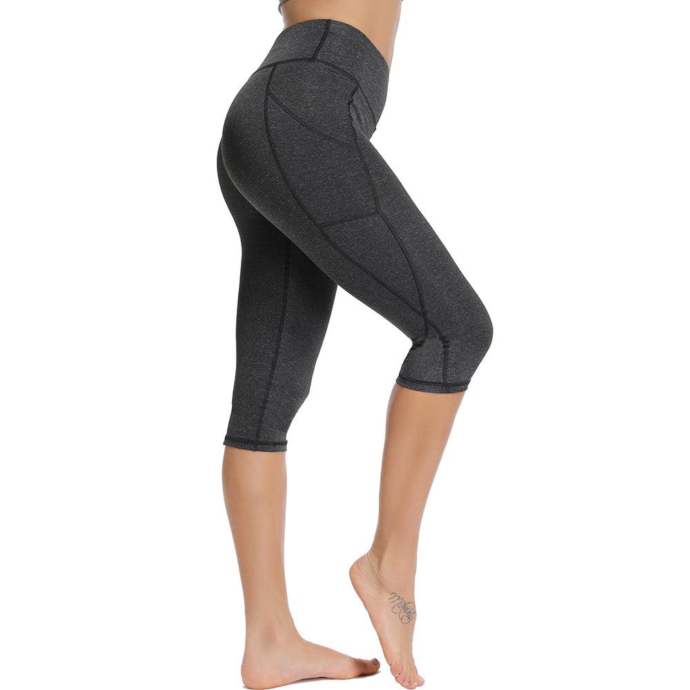 Casual Women's Yoga Pants Gym Fitness Sports Cropped Leggings Pocket Slim Pants Female Solid Color Women's Seamless Scrunch Legging Workout Leggings For Women Lift Tight Gym Yoga Home Pants