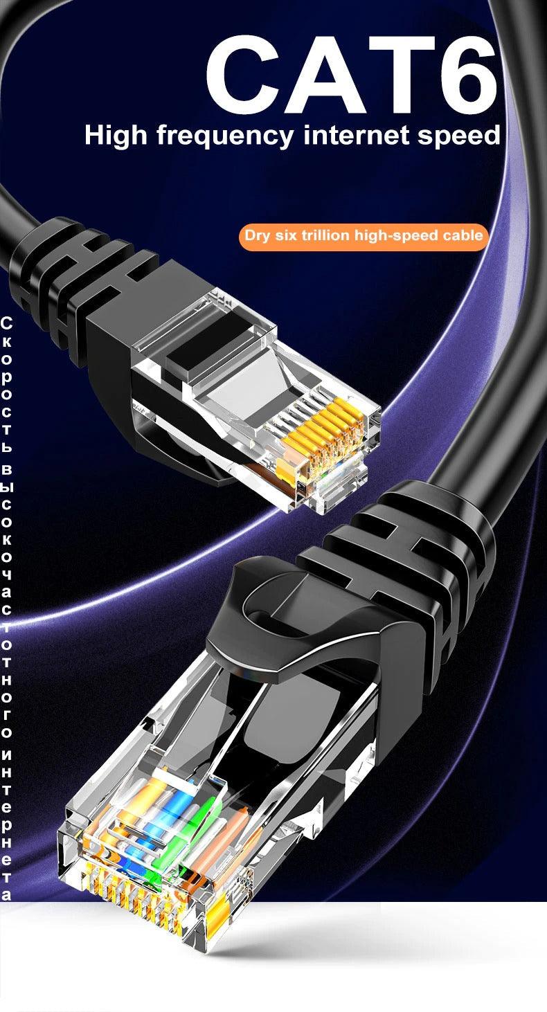 Cat6 Round Ethernet Cable RJ45 Cat6 Lan Cable Internet Modem Laptop Router Network Ethernet Cable Plated RJ45 Connectors Ethernet LAN Cable For Laptop Game Console