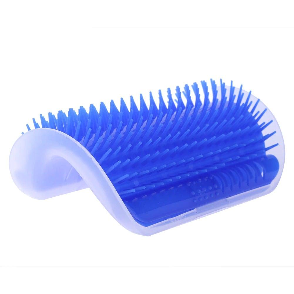 Cat Scratcher Corner Pet Brush Comb Play Cat Toy Plastic Scratch Bristles Arch Massager  Self Groomer with Catnip Pouch Cat Wall Corner Massage Groomer Cat Self Grooming Brush