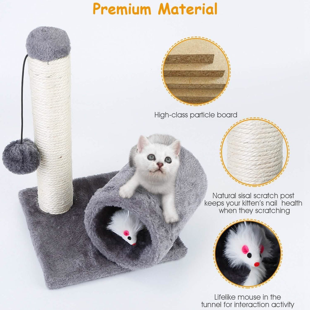 Cat Sisal Scratch Post Toy with Tunnel