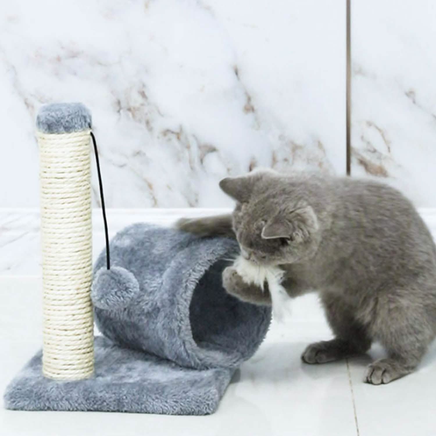 Cat Sisal Scratch Post Toy with Tunnel