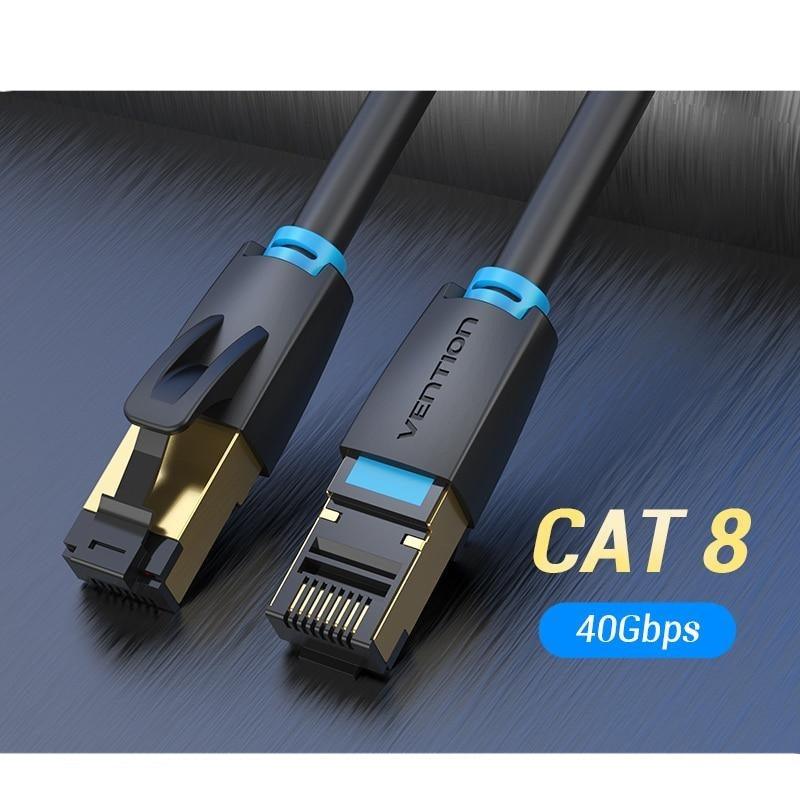Cat8 Ethernet Cable SSTP 40Gbps 2000MHz RJ45 Network Lan Patch Cord Internet Network LAN Wire Cables with Gold Plated RJ45 Connector For Router Modem Laptop Gaming