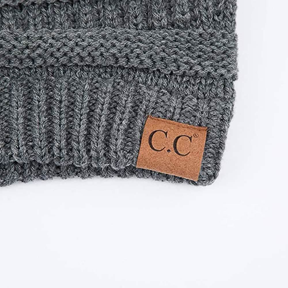 C.C. Women's Knit Beanie Hat - Color: Charcoal