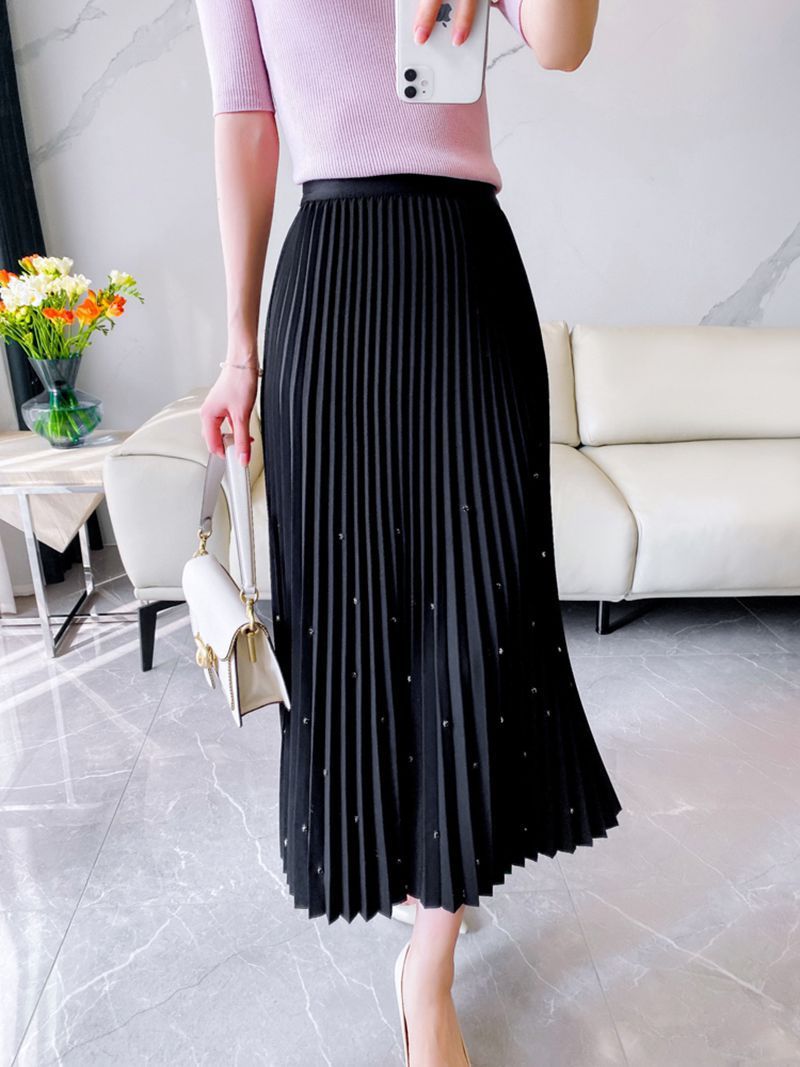 Heavy Industry Pleated Skirt Large Swing Umbrella Skirt Mid-length