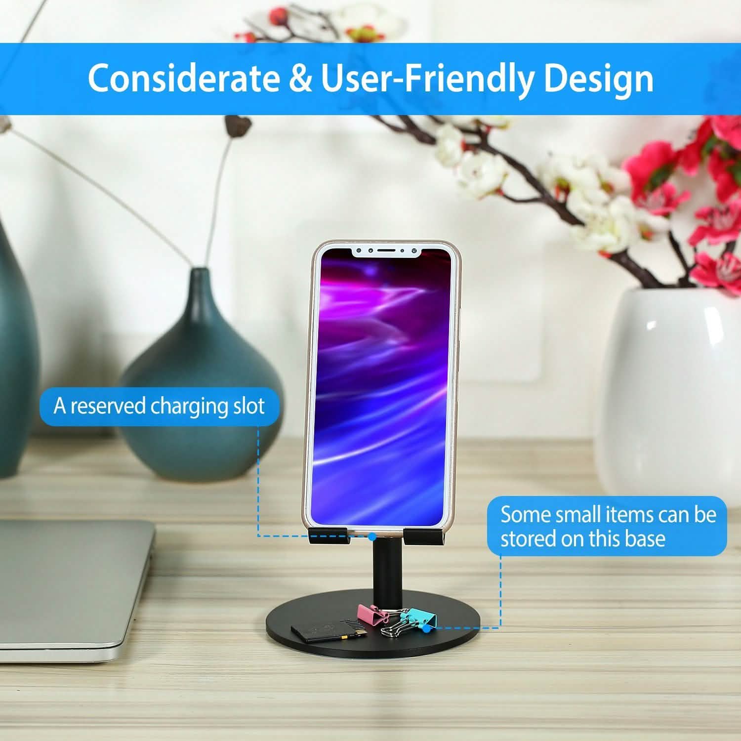 Cellphone Stand Universal No-Slip Aluminum Alloy Thick Case Friendly