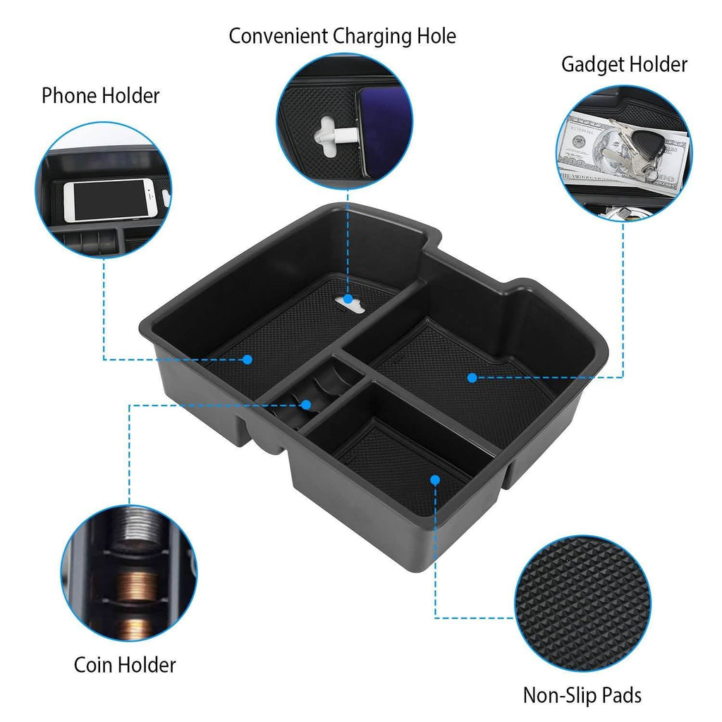 Center Console Storage Box Armrest Organizer