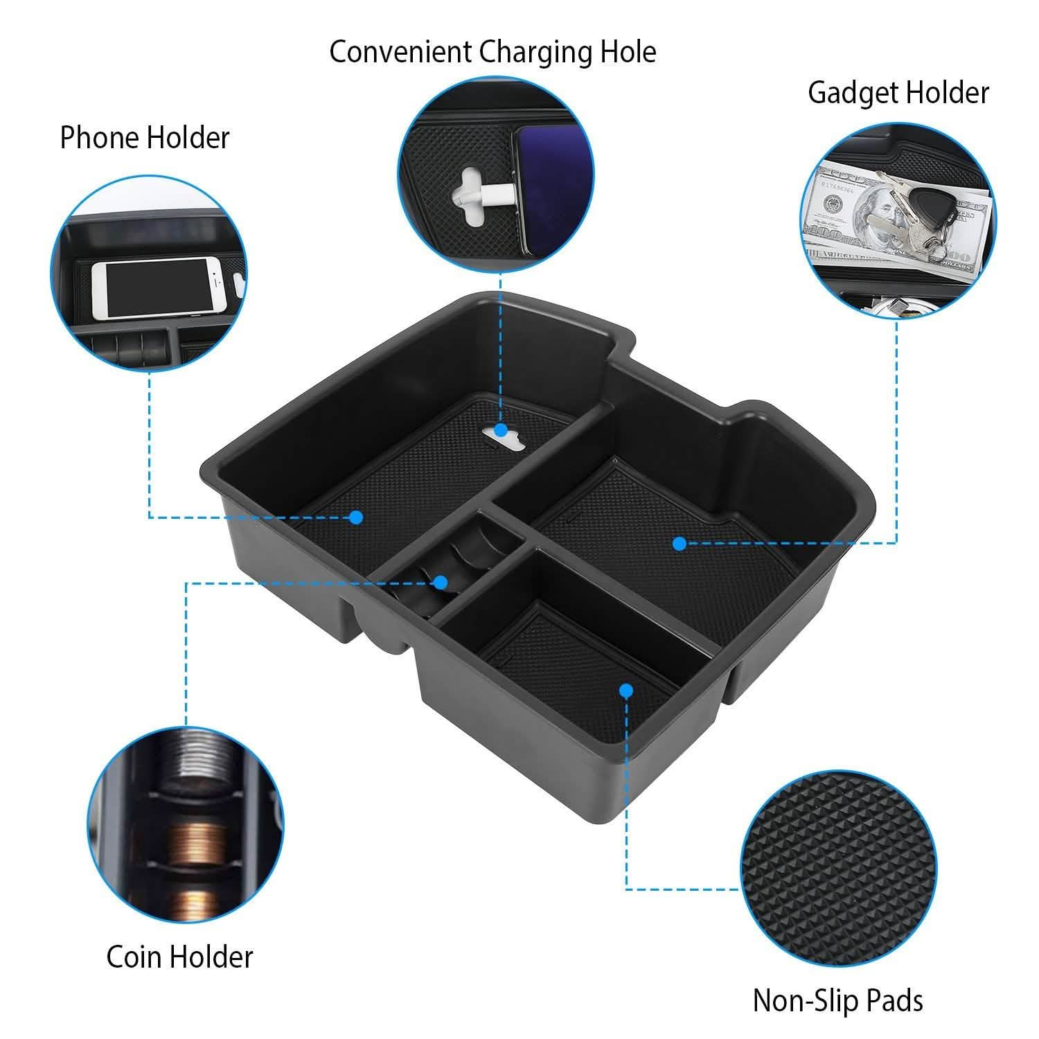 Center Console Storage Box Armrest Organizer
