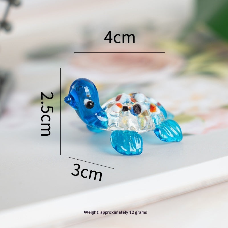 Handmade Glass Craft Little Turtle Ornament