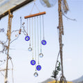 Chakra Energy Clear Crystal Ball Sun-catcher Turkish Window Prisms Blue Evil Eye Light Catching Wind Chimes For Office Decor Home Garden Hanging Decoration Showpiece Lucky Gift