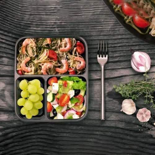 Chef's Star 3 Compartment Reusable Food Storage Containers with Lids