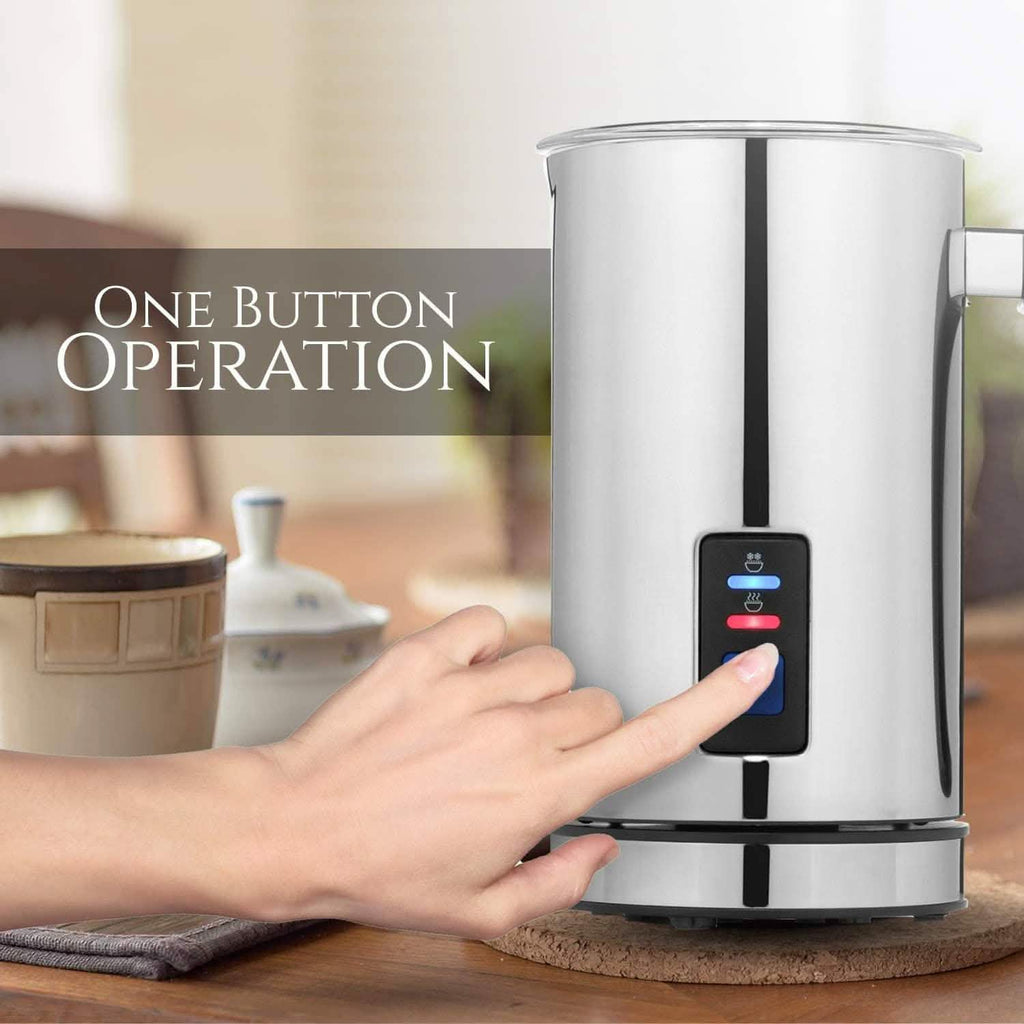 Chef's Star Milk Frother - Automatic Foam Maker & Creamer For Hot Or Cold Milk Steamer