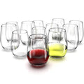 Chef's Star Stemless Wine Glasses Set of 6-17 Oz and Set of 6-21 Oz
