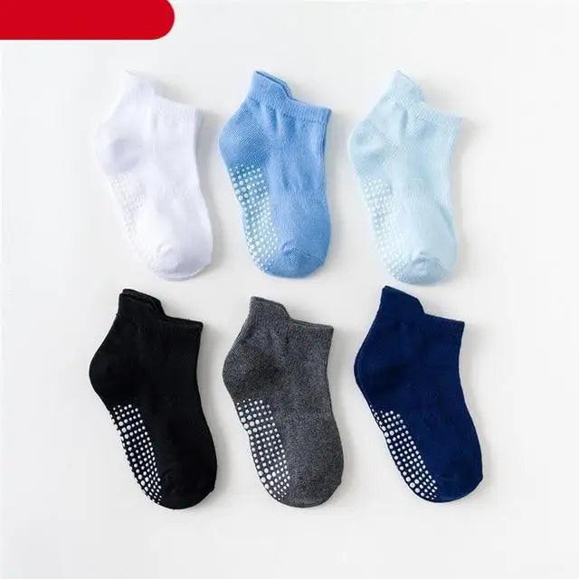 Children Cotton  6 Pairs/Set Anti-slip Socks For Boys Girl Rubber Kid Floor Sock With Grips For 0 To 6 Years Kids