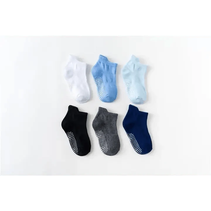 Children Cotton  6 Pairs/Set Anti-slip Socks For Boys Girl Rubber Kid Floor Sock With Grips For 0 To 6 Years Kids