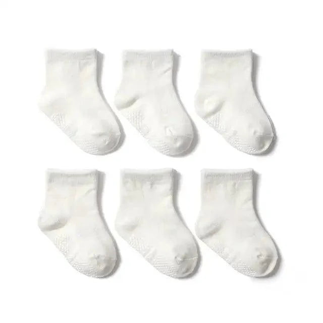 Children Cotton  6 Pairs/Set Anti-slip Socks For Boys Girl Rubber Kid Floor Sock With Grips For 0 To 6 Years Kids