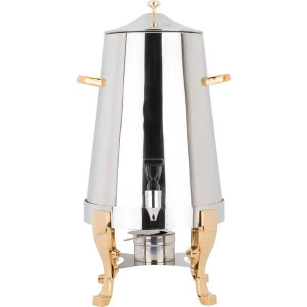 Choice Deluxe Stainless Steel 80 cup Coffee Chafer Urn with Gold Accents