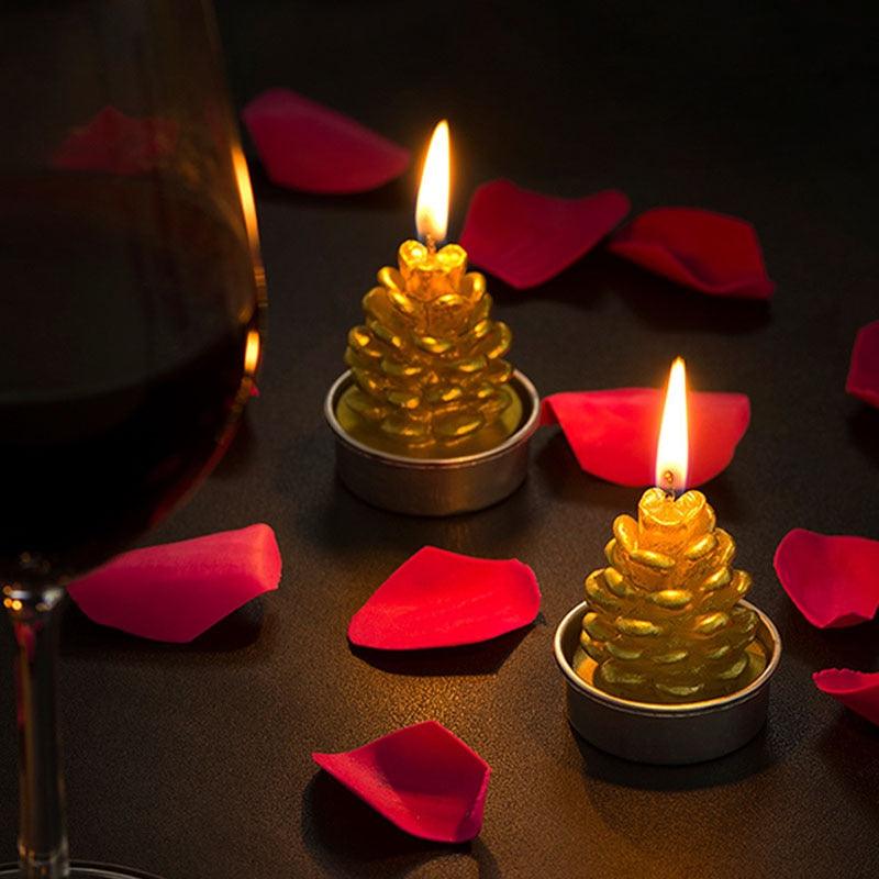 Christmas Candles Paraffin Home Desktop Decorations Tea light Candles Handmade Delicate Santa Snowman Acorn Tree Candles For Christmas Home Decoration Gifts Wedding Party Holiday Lights Christmas Ornaments