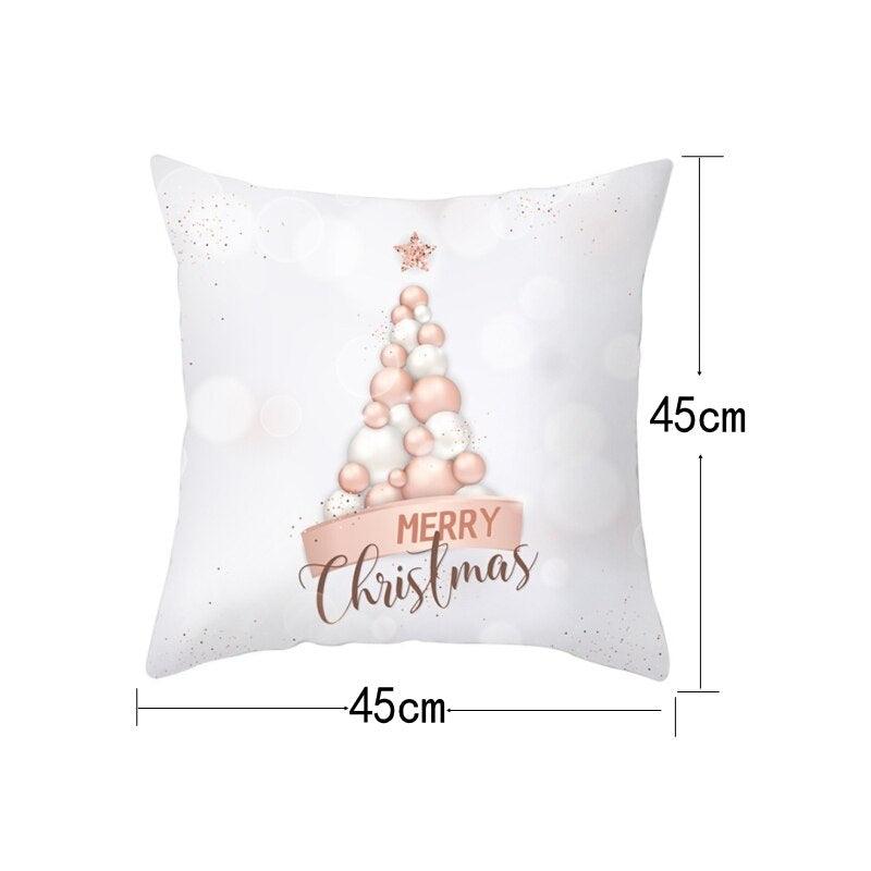 Christmas Decorations Snowflake Santa Claus Merry Christmas Cover Cushion Pillowcase Xmas Holiday Couch Pillows Rustic Christmas Decorations Winter Pillowcase for Living Room Home Happy New Year