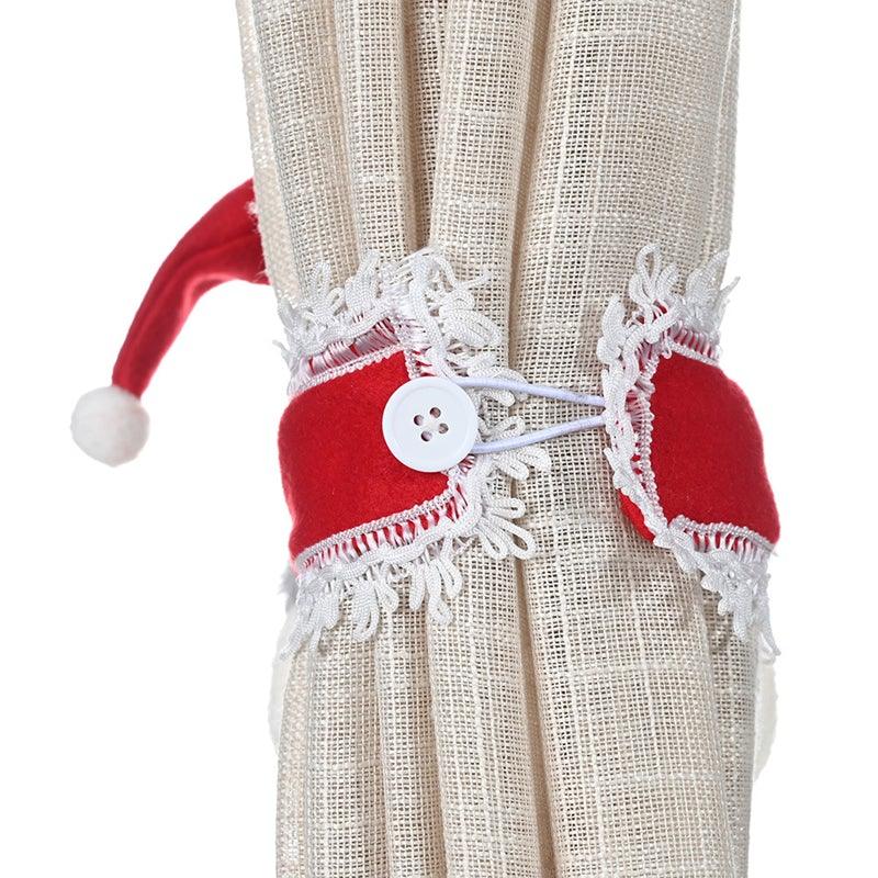 Christmas Plaid Curtain Buckle Santa Snowman Curtain Tiebacks Tie Rope Christmas Decor Curtain Buckle Santa Claus Holdback Decor Snowman Drapes Holder For Home Window Xmas Ornaments Gift
