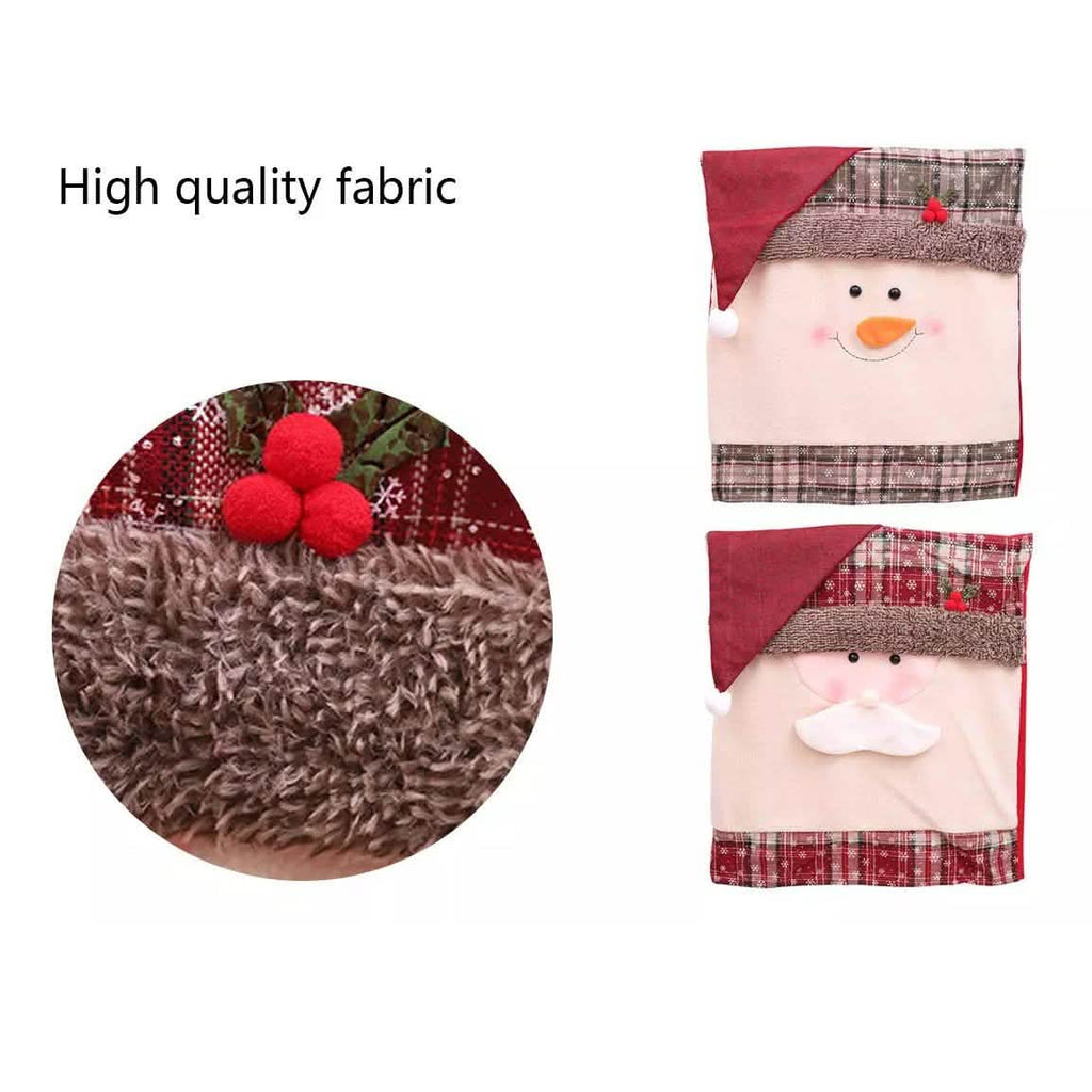 Christmas Santa Claus Snowman Chair Cover