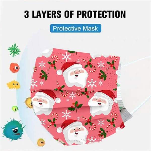 Christmas Special Mask Disposable Dustproof and Breathable Three-layer Protective Cover