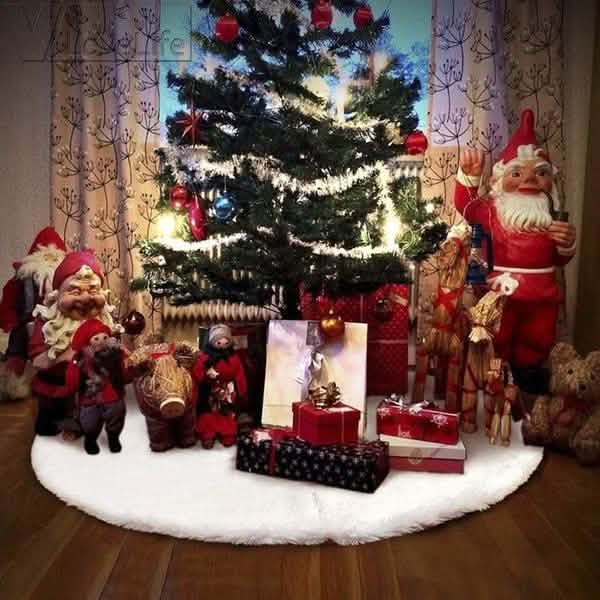 Christmas Tree Skirt Plush Lovely Decorations