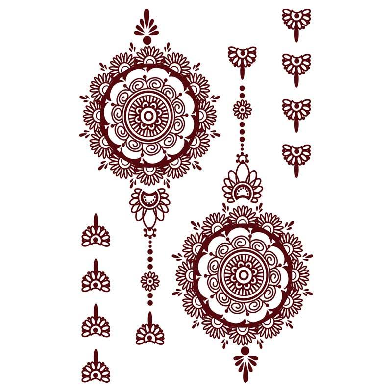 Classic Brown And Black Temporary Tattoo For Hands And Body Stickers Black Luxury Tattoos for Women Girls