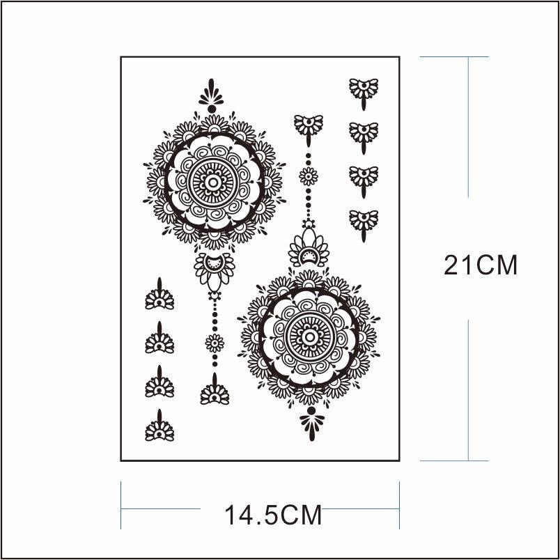 Classic Brown And Black Temporary Tattoo For Hands And Body Stickers Black Luxury Tattoos for Women Girls