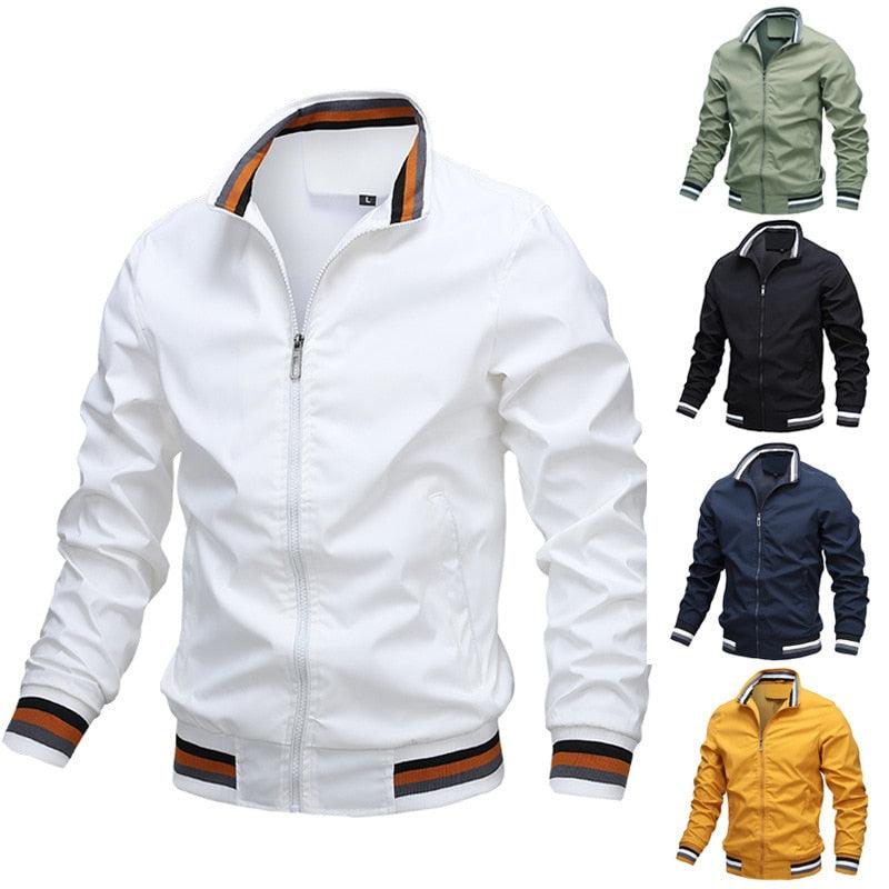 Classic Fashion Men’s Windbreaker Jackets Casual Jacket Men Outdoor Sports Spring Autumn Solid Color Jacket Stylish Jackets Men Jacket Lightweight Casual Slim Fit Jacket