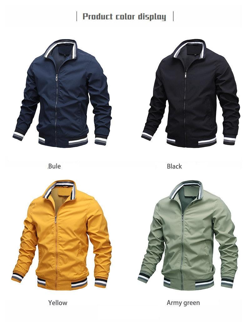 Classic Fashion Men’s Windbreaker Jackets Casual Jacket Men Outdoor Sports Spring Autumn Solid Color Jacket Stylish Jackets Men Jacket Lightweight Casual Slim Fit Jacket