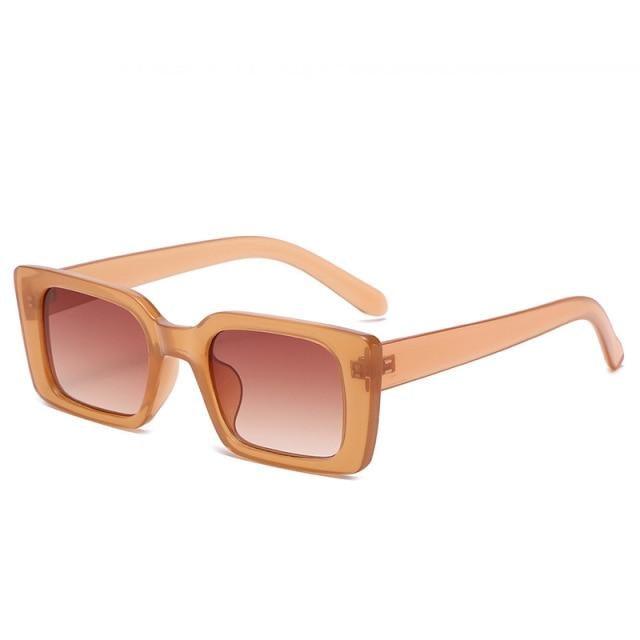 Classic New Rectangle Shape Sunglasses For Women Rectangle Sunglasses for Women 90’s Vintage Shades Square Thick Frame Glasses Luxury Design New Small Square  Eyewear Decent Shades