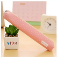 Classic Simple Candy Color Slim Canvas Pencil Pouch Pencil Bag For School Office Dot Printed Students Pencil Case