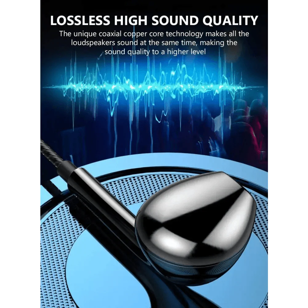 Classic Stereo 3.5mm Wired Control Earphone Stereo Headphones With Control Noise Isolating