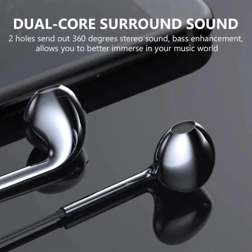 Classic Stereo 3.5mm Wired Control Earphone Stereo Headphones With Control Noise Isolating