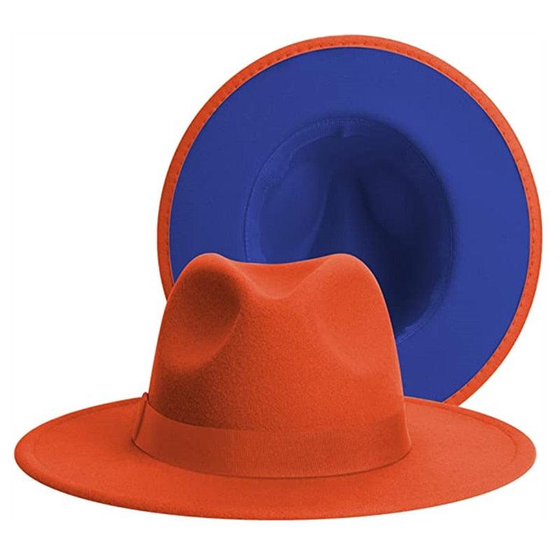 Classic Wide Brim Fedora Hat Men Women Two Colors Fedora Hats Cowboy Hat White Blue Belt Beautiful Design Soft Unisex Party Formal Hat 56-58CM