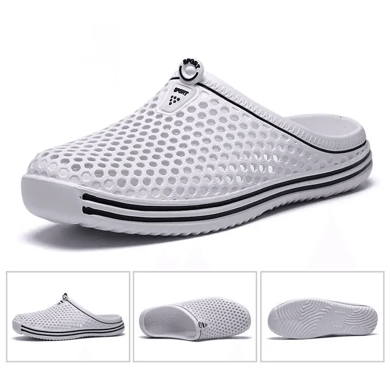 Classic Women Shoes Beach Closed Toe Slippers Unisex Hollow Out Casual Couple Flip Flops Garden Clogs  Non-slide Men And Women Slippers