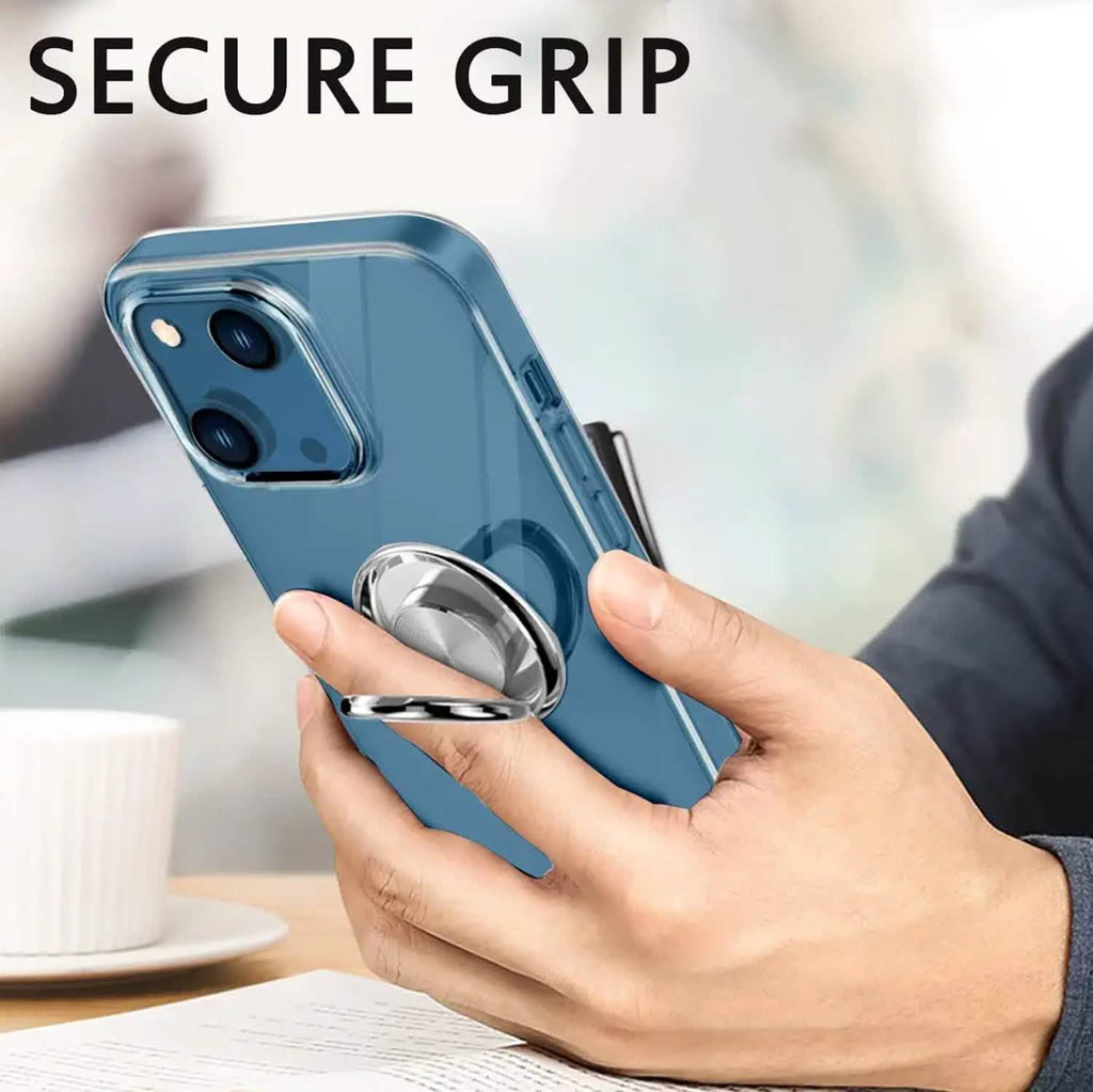 Clear Phone Case iPhone 14 Transparent Anti-Scratch with Ring Kickstand