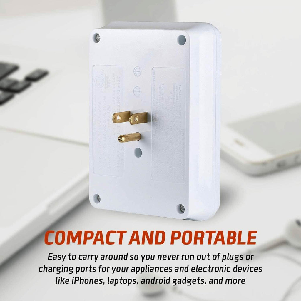 ClearMax 6 Outlet Adapter with 2 USB Ports