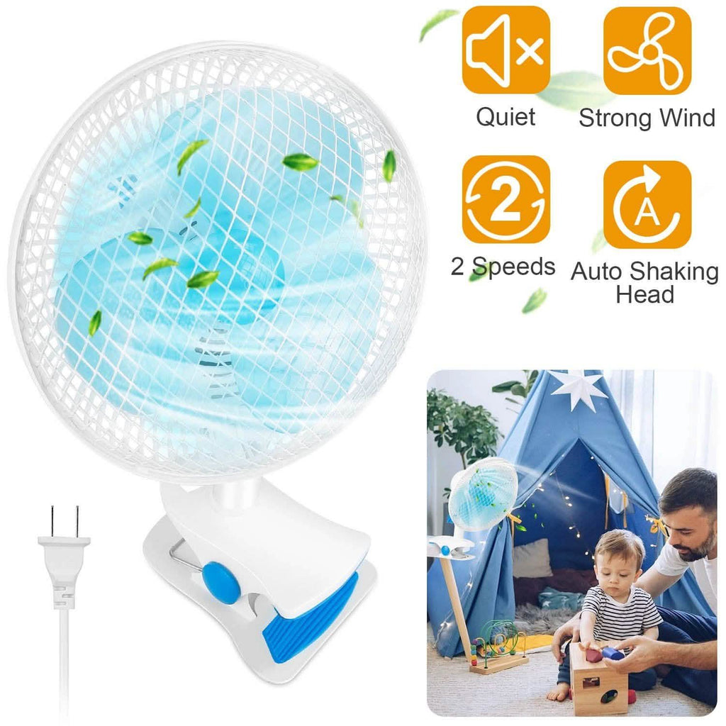 Clip-On 2 Speeds Quiet Clamp Fan