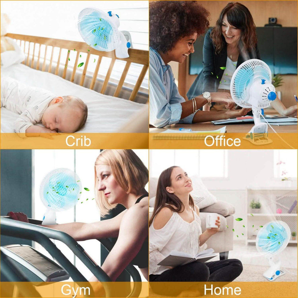 Clip-On 2 Speeds Quiet Clamp Fan
